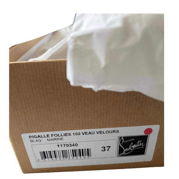Christian Louboutin Pigalle Follies 100 Veau Velours - Navy Blue [PRE-LOVED] - Picture 6 of 6